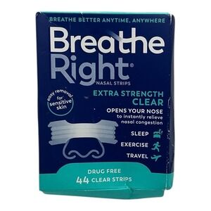 Breathe Right - Extra Strength Clear Nasal Strips (38 Count, Sealed)- Congestion